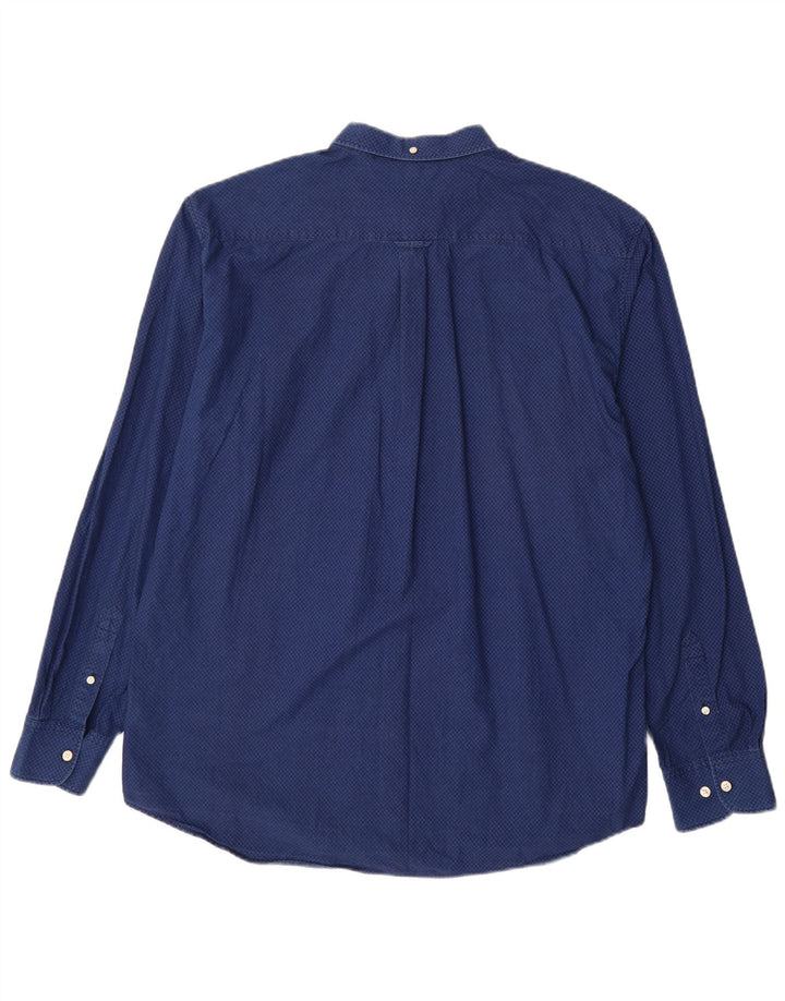 GANT Camisa masculina de ajuste regular tamanho 45/46 18 2XL algodão geométrico azul