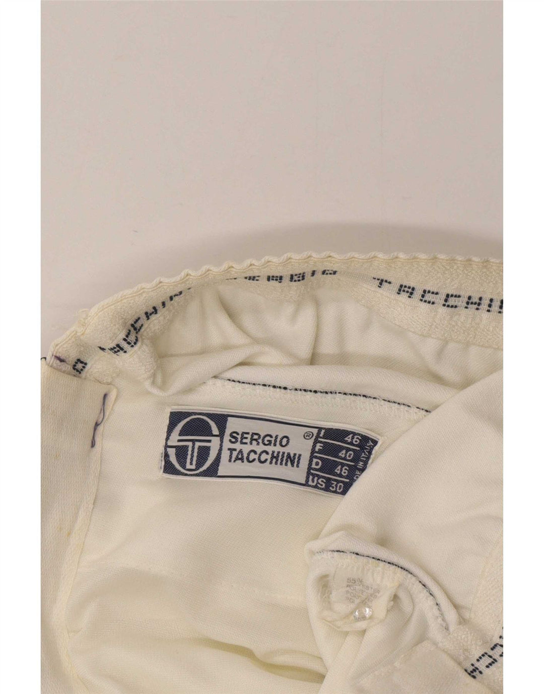 Sergio Tacchini Shorts feminino casual IT 46 grande W32 branco colorblock