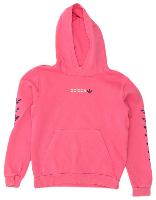 Suéter com capuz gráfico feminino Adidas 11-12 anos algodão rosa