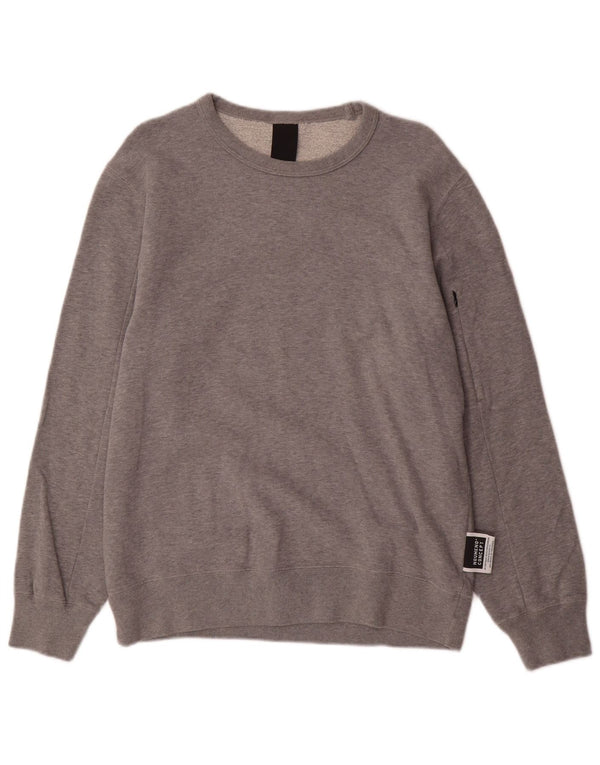 NOUMENO CONCEPT Suéter gráfico masculino de algodão cinza médio