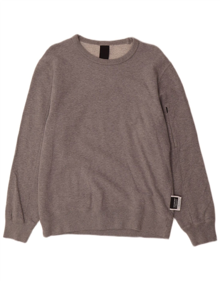 NOUMENO CONCEPT Suéter gráfico masculino de algodão cinza médio