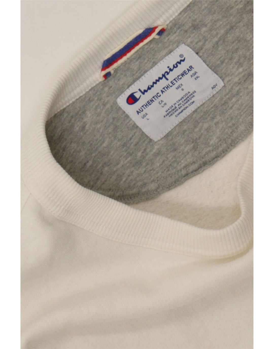 CAMPEÃO Moletom Masculino Jumper Grande Algodão Branco
