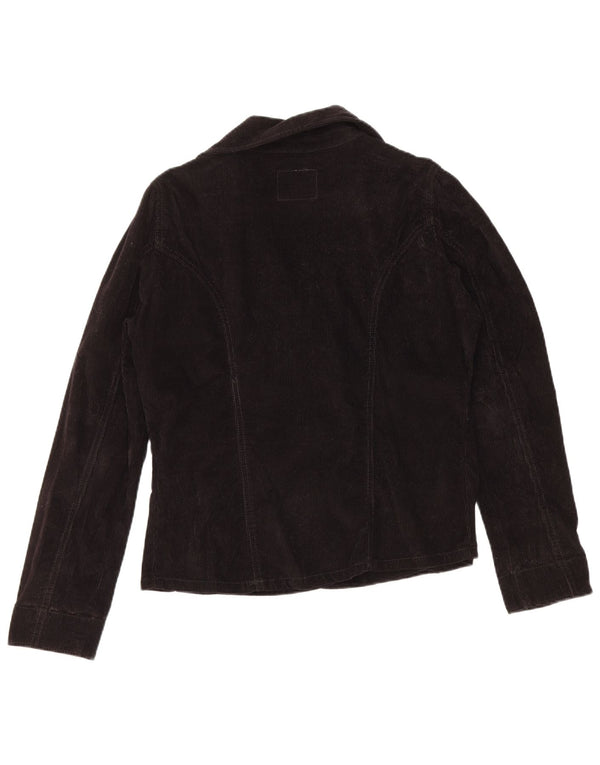 Casaco feminino de veludo cotelê Levi's UK 16 grande algodão preto