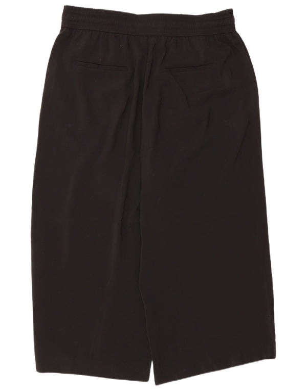 Zara Culottes femininos calças casuais 2XL W34 L25 poliéster preto