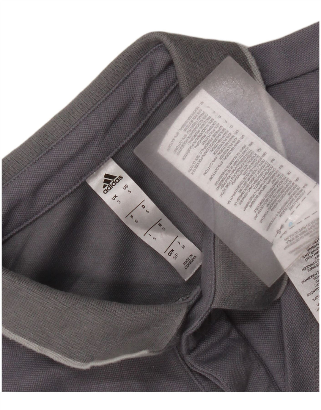 Camisa polo masculina Adidas Climalite pequena cinza colorblock algodão