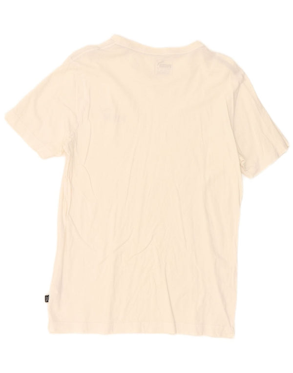 Puma Mens T-Shirt Top Pequeno Algodão Branco