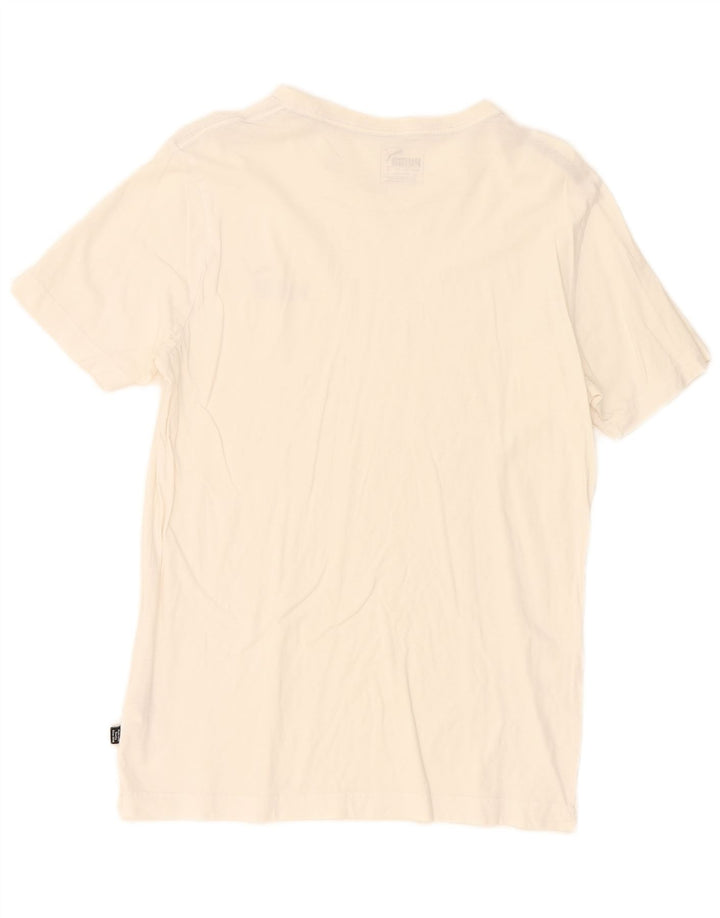 Puma Mens T-Shirt Top Pequeno Algodão Branco