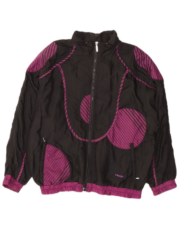 HEAD Jaqueta feminina oversized de treino UK 18 XL preto geométrico