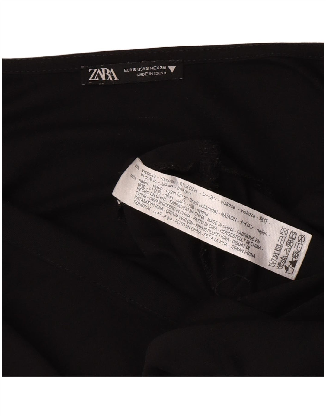 Vestido feminino Zara Shift UK 10 pequeno preto viscose