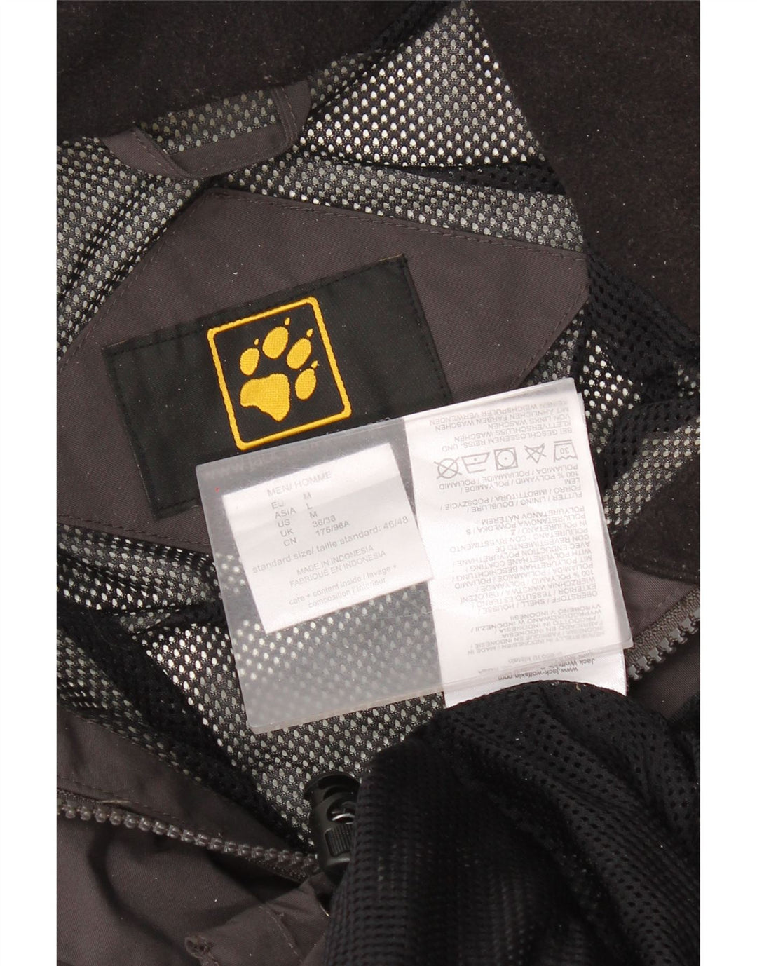 Jaqueta de chuva masculina Jack Wolfskin UK 36/38 poliamida preta média