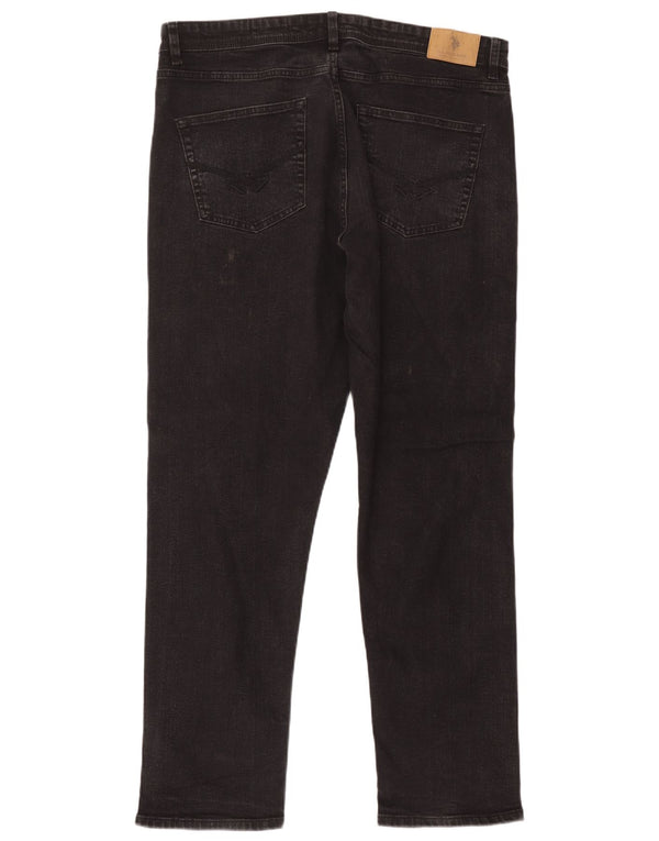 US Polo Assn. Mens Classic Fit Straight Jeans W36 L31 Algodão Cinza