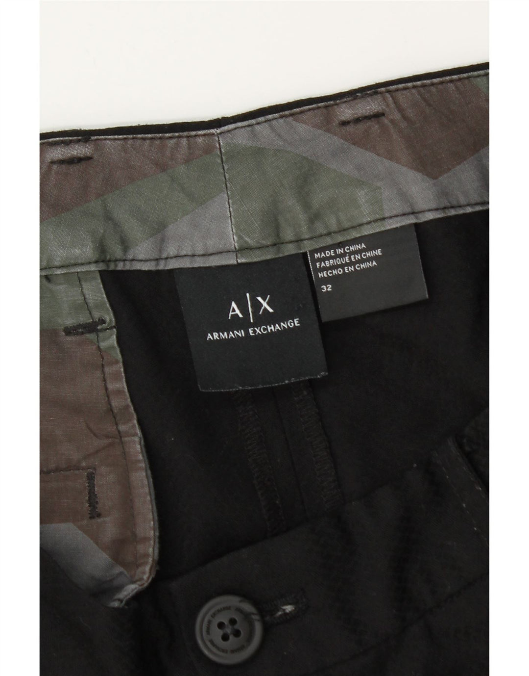 Calça masculina Armani Exchange Pegged Suit W32 L28 poliéster preto