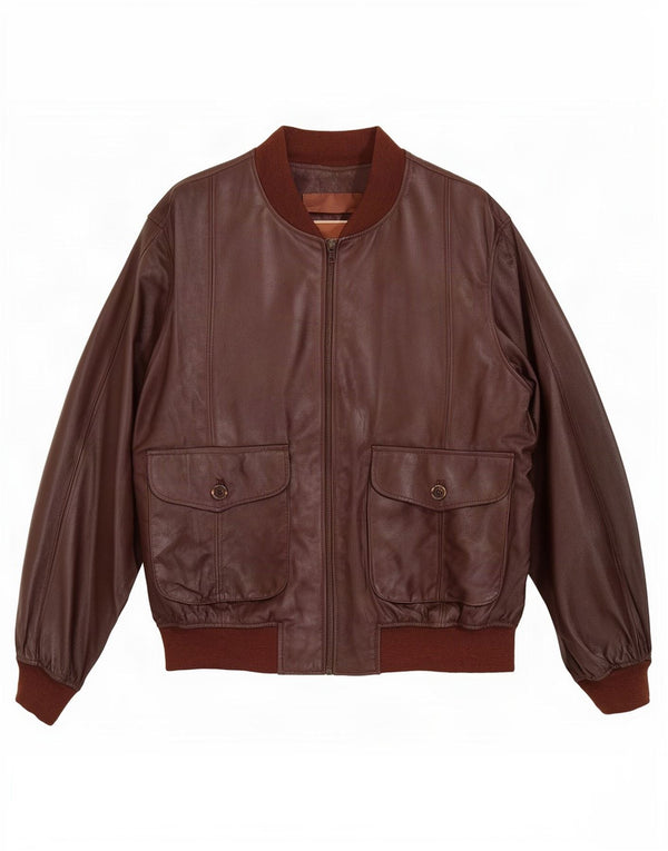 Jaqueta de couro masculina vintage IT 52 XL marrom