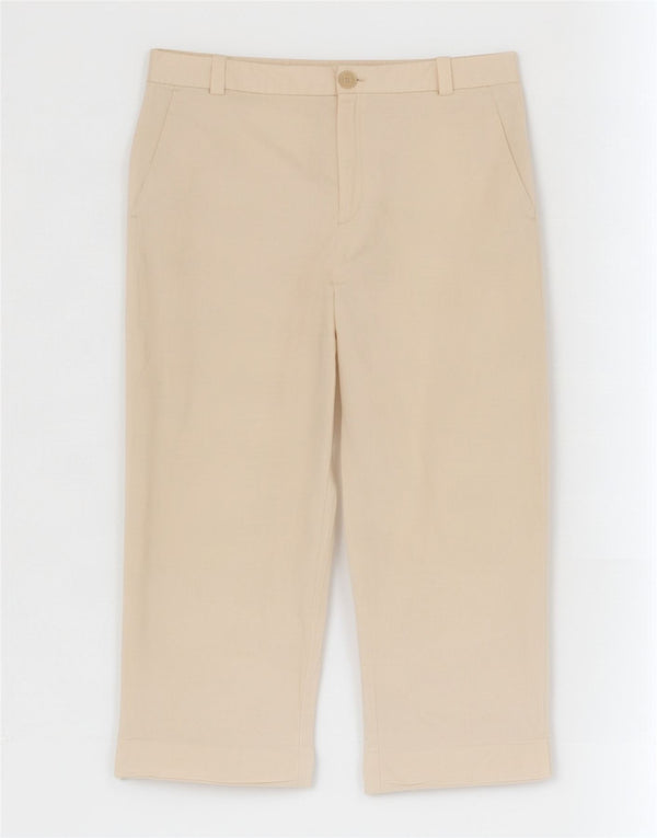 Zara Calça feminina cortada XL W32 L24 Off White Lyocell