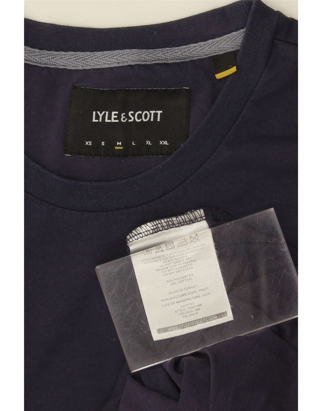 Camiseta masculina LYLE & SCOTT Top médio algodão azul marinho