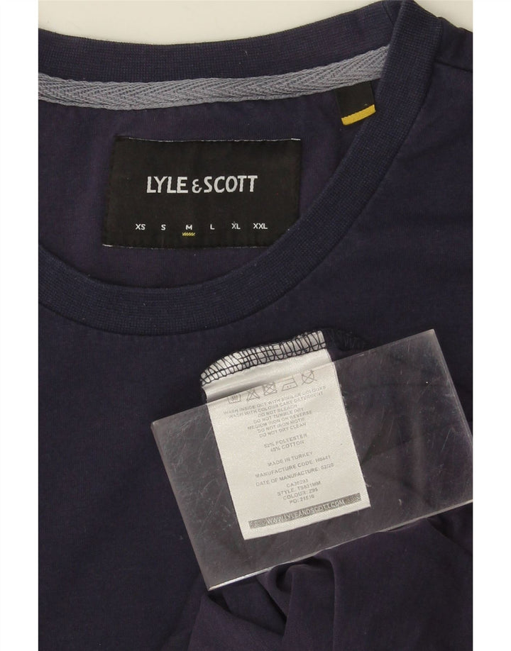 Camiseta masculina LYLE & SCOTT Top médio algodão azul marinho