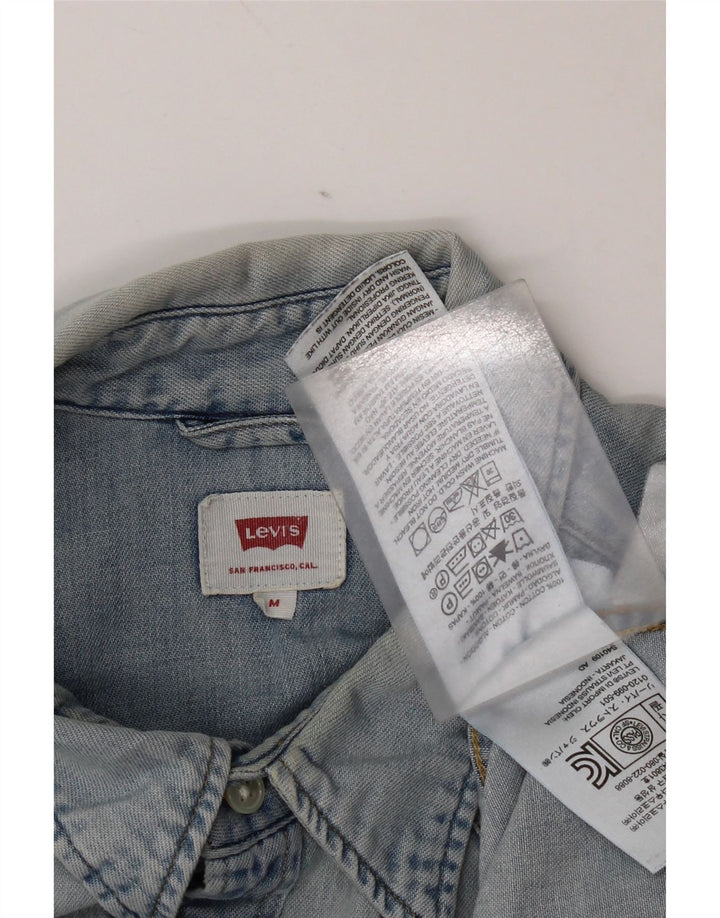 Camisa jeans masculina Levi's de algodão azul médio