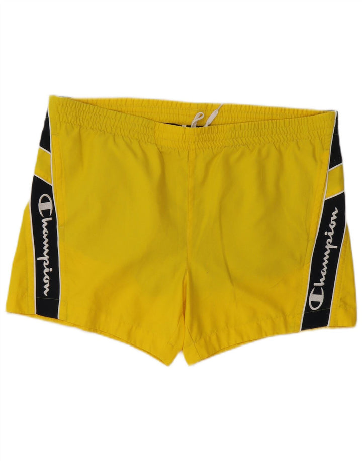 Shorts de natação masculino Champion Graphic amarelo médio em poliéster