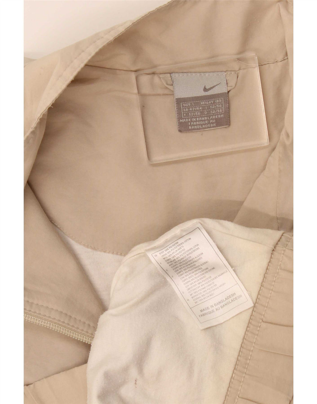 Nike Mens Tracksuit Top Jacket UK 42/44 Grande Bege Poliéster