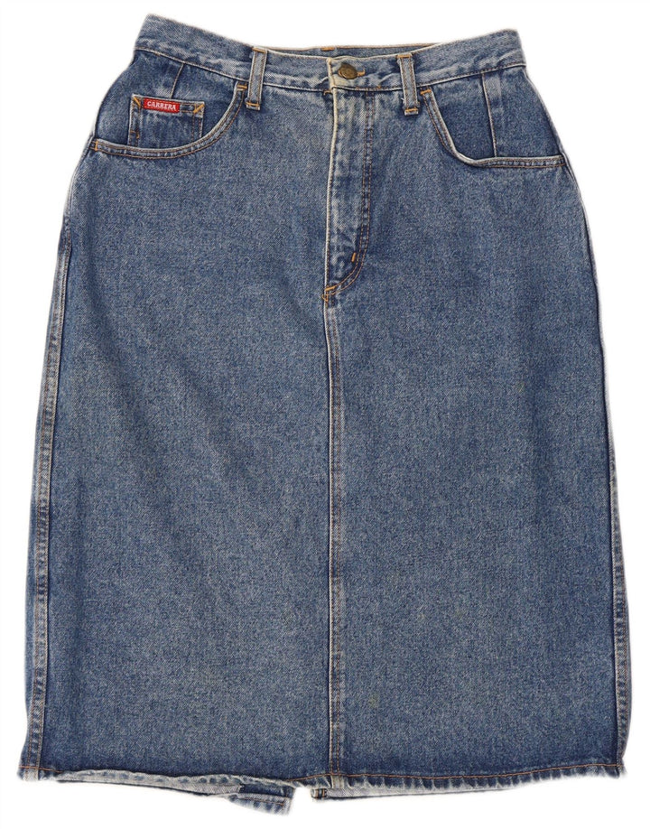 Saia jeans feminina Carrera Midi W30 algodão azul médio