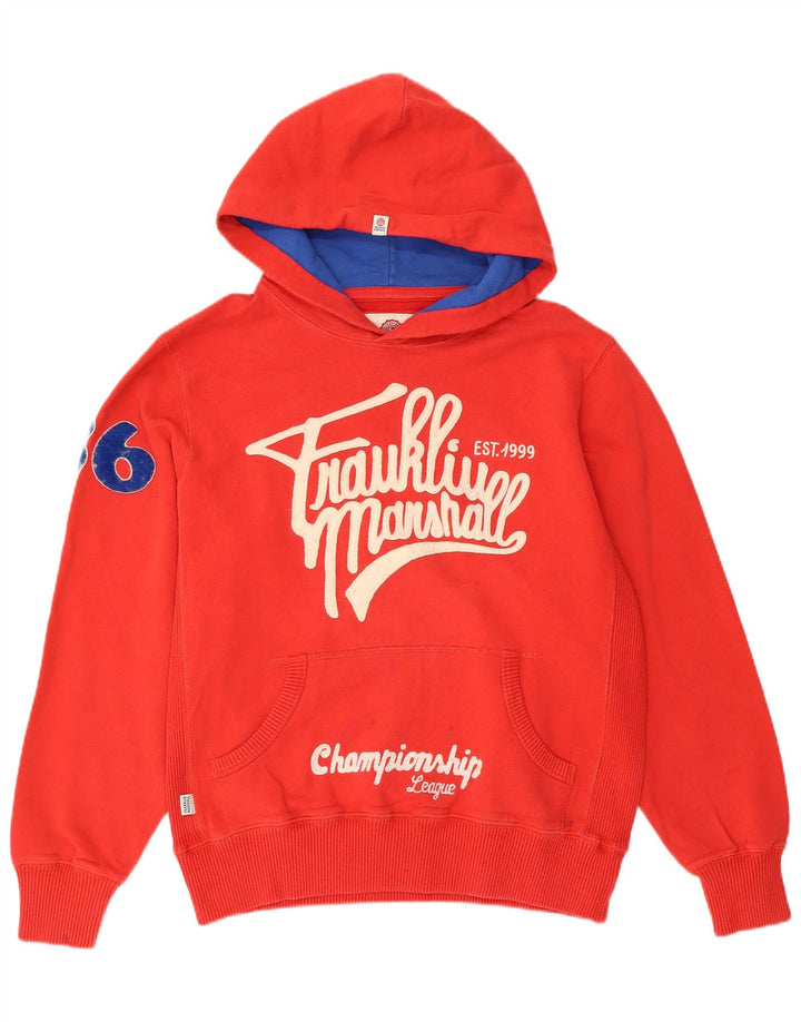 FRANKLIN MARSHALL Suéter feminino com capuz gráfico Varsity Reino Unido 18 XL algodão vermelho