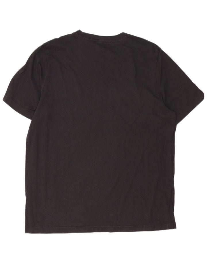 Puma Mens Graphic T-Shirt Top Grande Algodão Preto