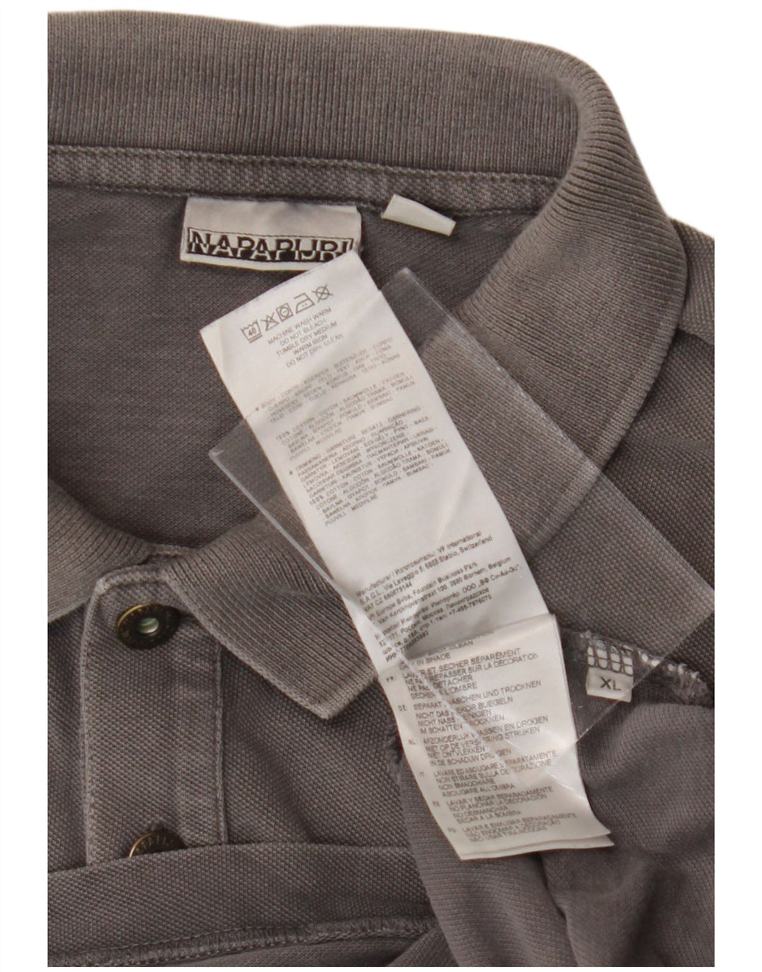 Camisa polo masculina NAPAPIJRI XL algodão cinza