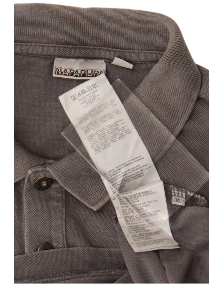 Camisa polo masculina NAPAPIJRI XL algodão cinza