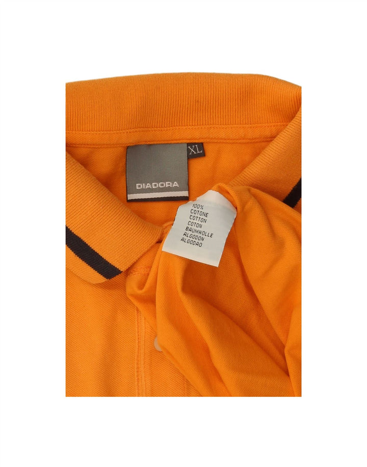 Camisa polo masculina DIADORA XL laranja algodão