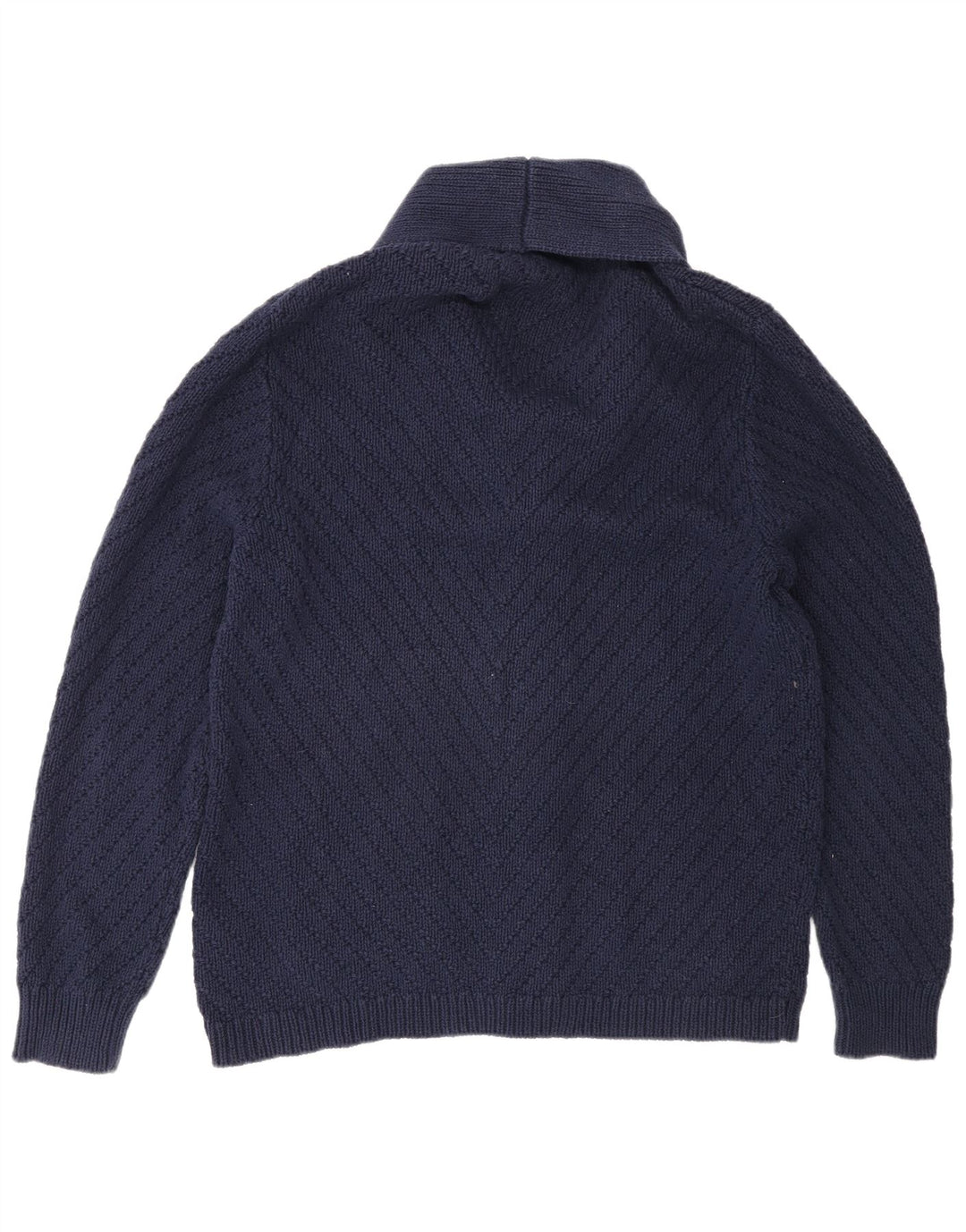 Suéter cardigã masculino J. Crew grande algodão azul marinho
