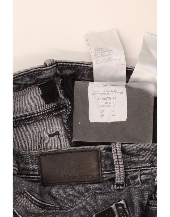 Calvin Klein Jeans Slim Feminino W26 L29 Algodão Cinza