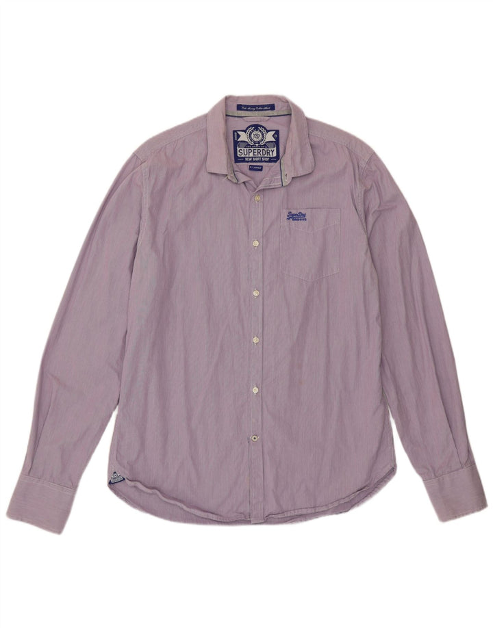 Camisa masculina SUPERDRY XL roxo algodão guingão