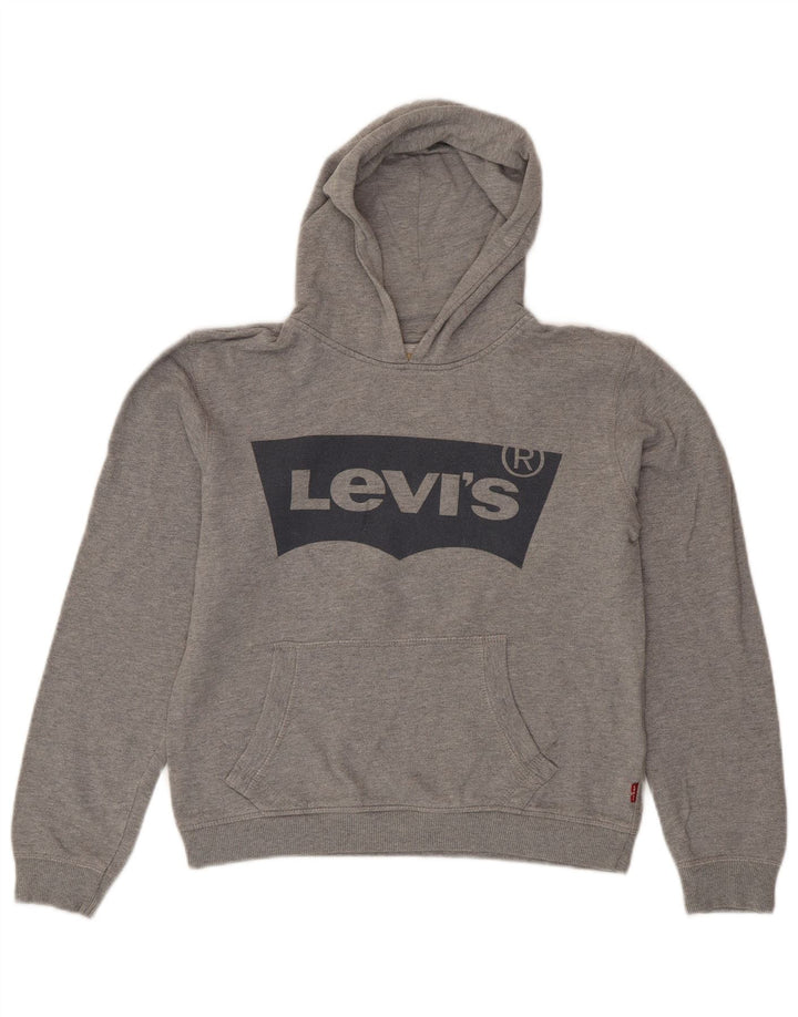 Suéter com capuz gráfico LEVI'S Boys 13-14 anos algodão cinza