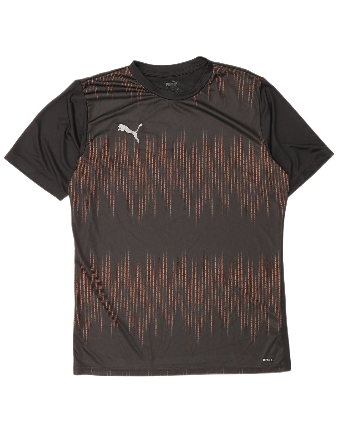 Puma Mens T-Shirt Top Médio Poliéster Geométrico Preto