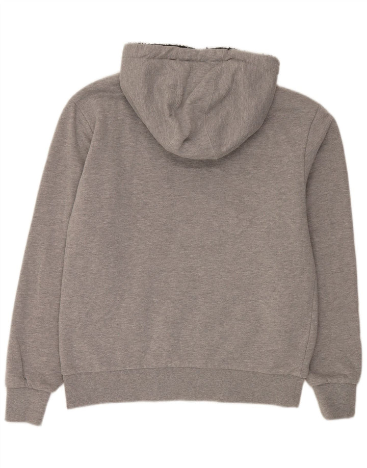 Suéter masculino Saltrock Devon Graphic Sherpa Zip com capuz cinza médio retrô
