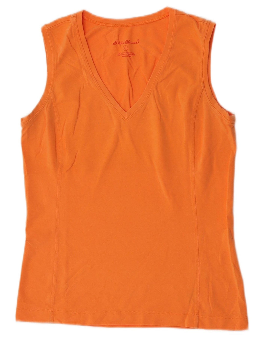 Colete feminino Eddie Bauer Top UK 10 pequeno algodão laranja