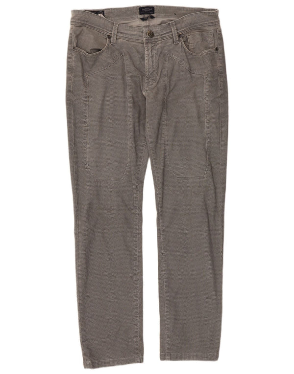Calça casual masculina slim Jeckerson W34 L29 algodão cinza