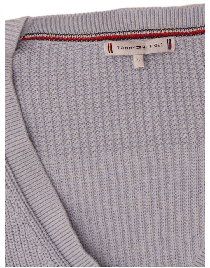 Suéter cardigã oversized feminino Tommy Hilfiger Reino Unido 10 pequeno azul