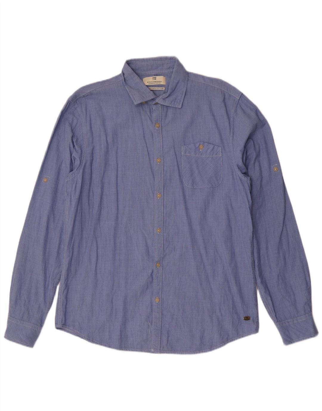 Camisa masculina Scotch & Soda XL algodão azul