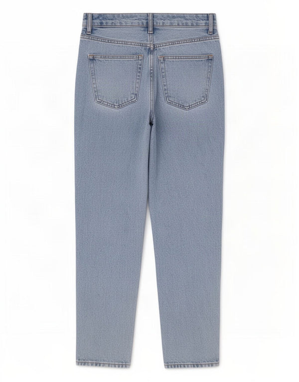 Calça jeans feminina Topshop Mom cintura alta cônica W28 L30 algodão azul