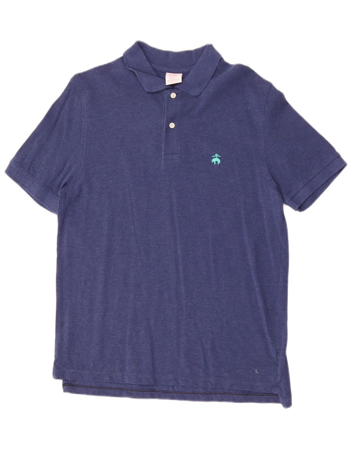 Camisa polo masculina Brooks Brothers original fit algodão azul médio