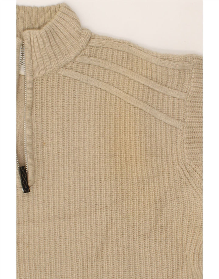 COLUMBIA Mens Zip Neck Jumper Sweater XL Grey Wool Vintage Columbia and Second-Hand Columbia from Messina Hembry 