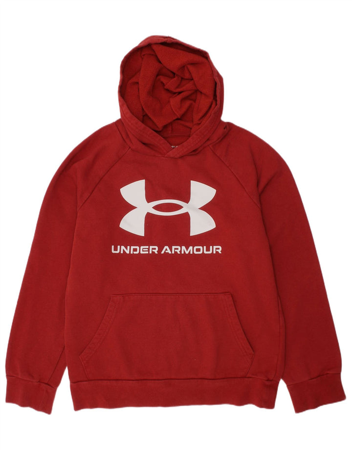 UNDER ARMOUR Boys Graphic Hoodie Jumper 9-10 Years Medium  Red Cotton Vintage Under Armour and Second-Hand Under Armour from Messina Hembry 