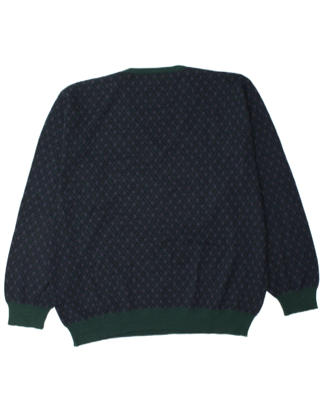 Suéter masculino MAPIER com decote em V grande azul marinho Argyle/lã diamante