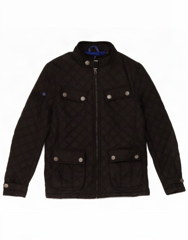 Superdry Mens Motorstyle Jaqueta Acolchoada UK 36 Poliéster Preto Pequeno