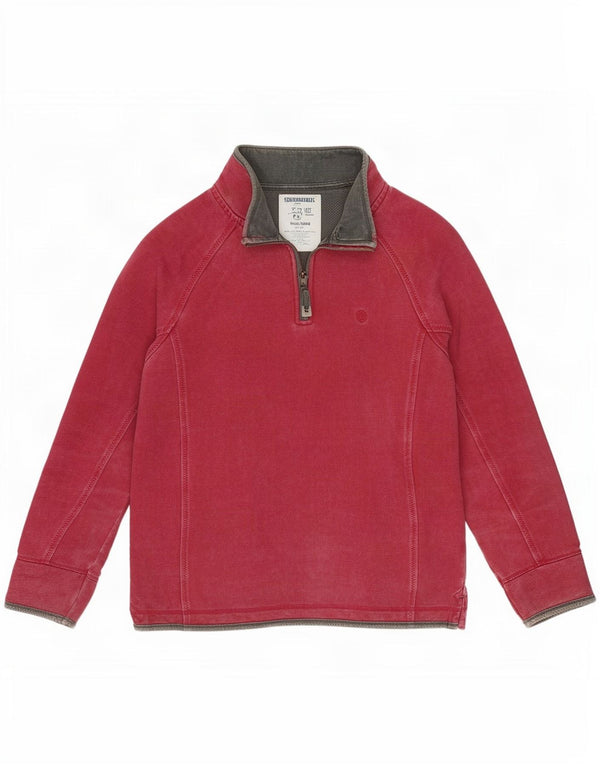 Fat Face Mens Zip Neck Sweatshirt Jumper Medium Burgundy Cotton