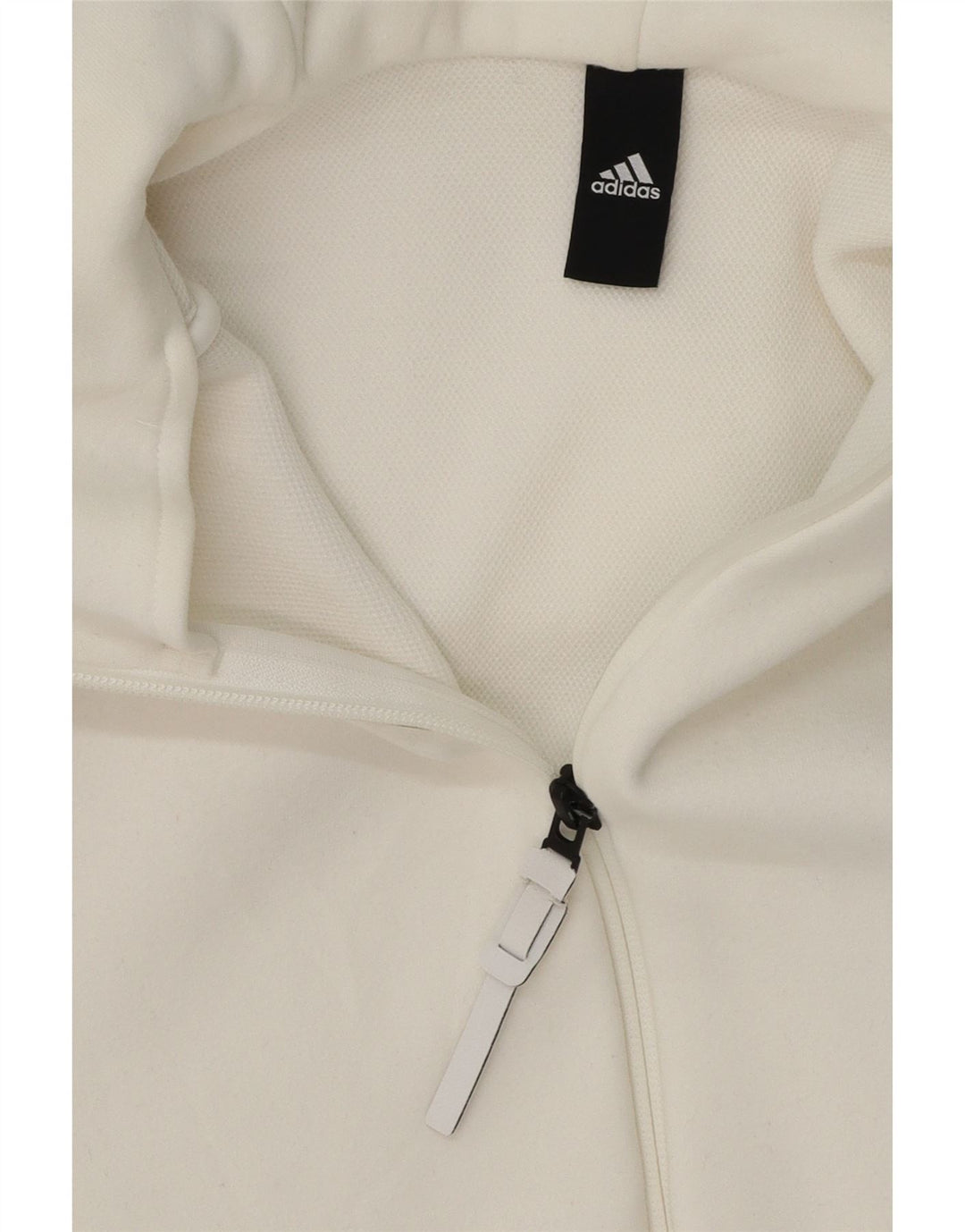 ADIDAS Mens Graphic Zip Hoodie Suéter Pequeno Branco