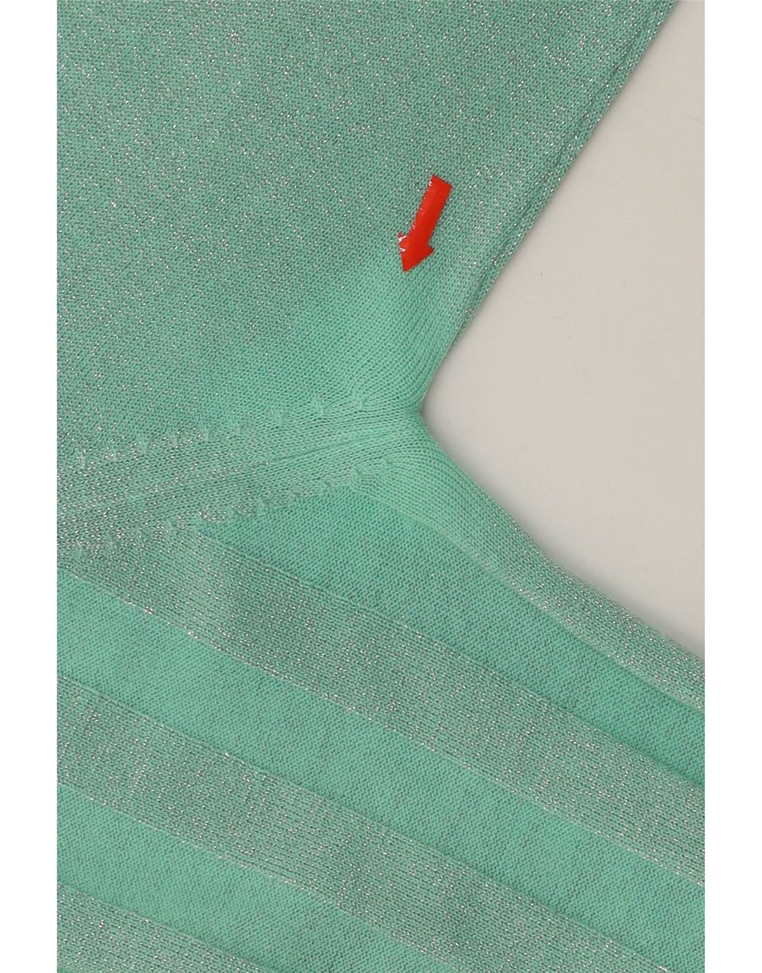 VINTAGE Womens Crew Neck Jumper Sweater UK 14 Medium Turquoise Flecked Vintage Vintage and Second-Hand Vintage from Messina Hembry 