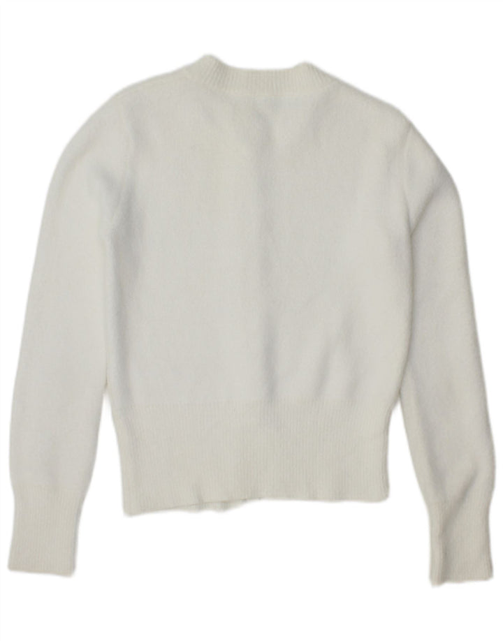 Suéter cardigã feminino Zara Reino Unido 10 pequeno branco