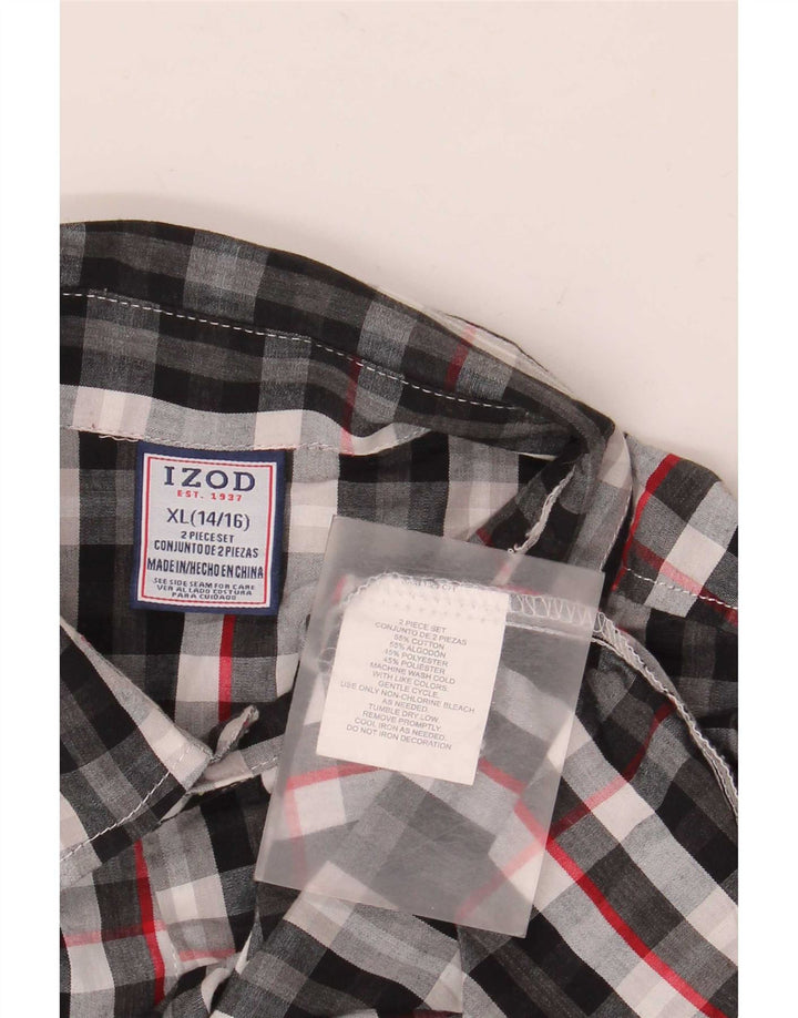 Camisa Izod Meninos 14-15 Anos XL Algodão Xadrez Multicolorido